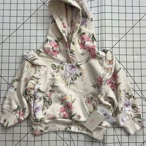 NWT. Gap x Loveshackfancy collab. 18-24 month toddler floral ruffle hoodie.